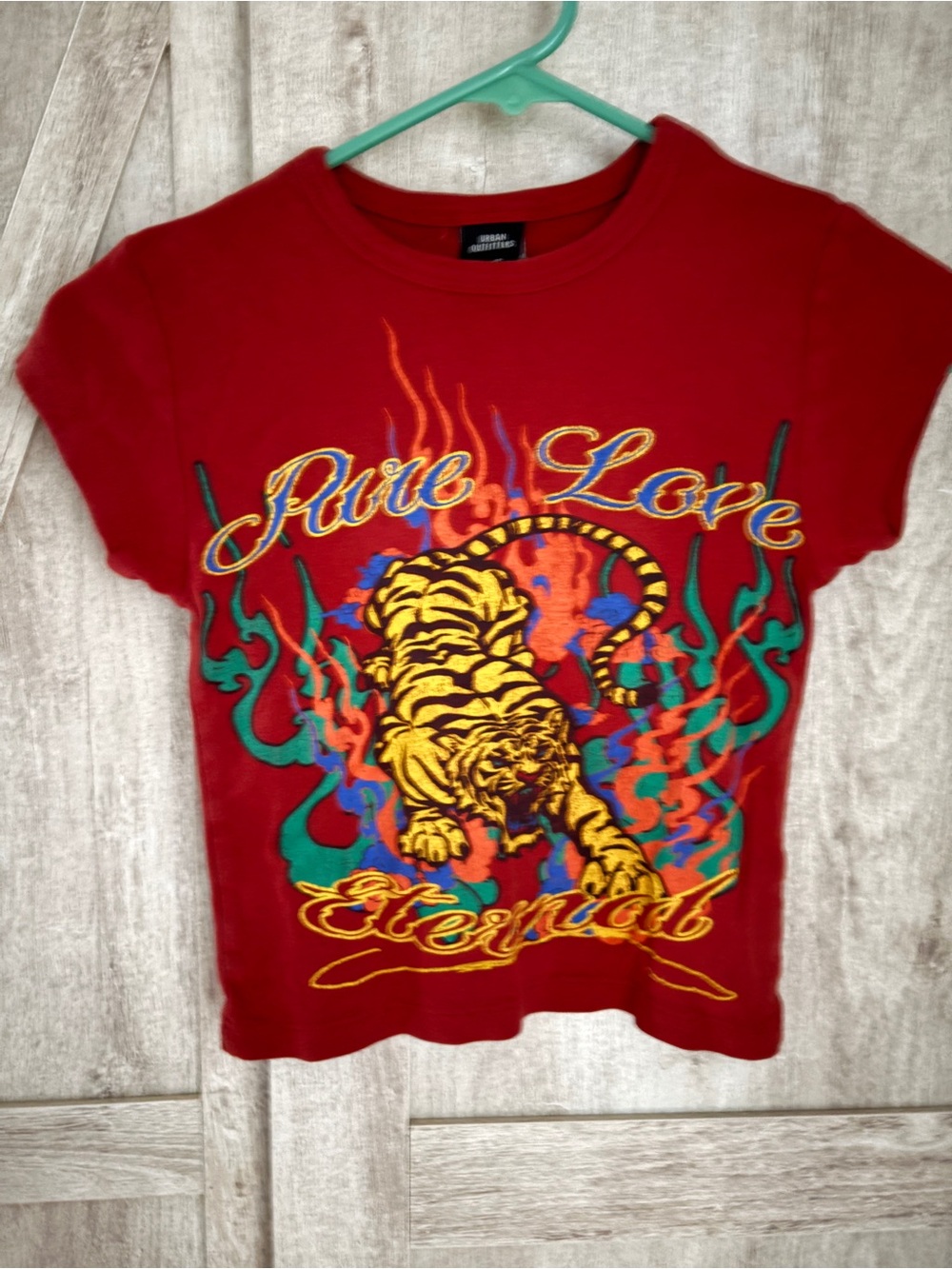 Urban Outfitters Pure Love Eternal Tiger Flame Cropped Tee | XS